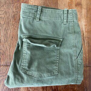 Nili Lotan Cropped French Military Pants in Camo Green